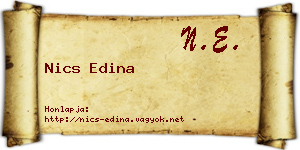 Nics Edina névjegykártya
